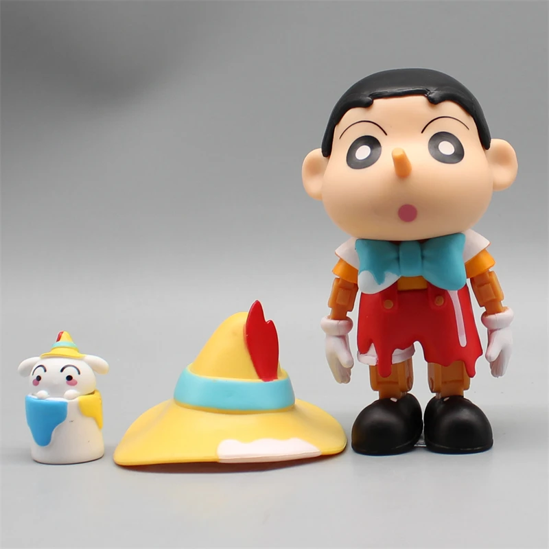 13.5cm Crayon Shin Chan Cosplay Pinocchio Anime Cute Action Figure Model Statue Collection decorazione Desktop ornamento giocattoli regalo