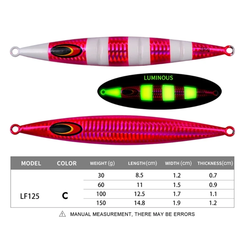 Glow Lures Fast Sinking Jigging Baits Fishing Lures Swimbait for Walleye