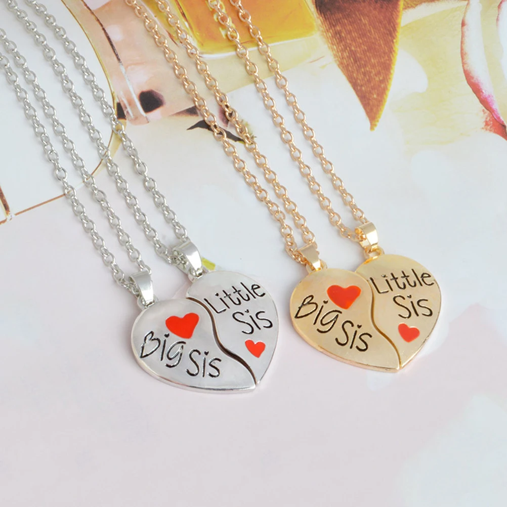 

2 Pcs Sister Necklace Alloy Neck Jewelry Graduation Jewelry Elegant Pendant Necklaces Durable Comfortable Gifts