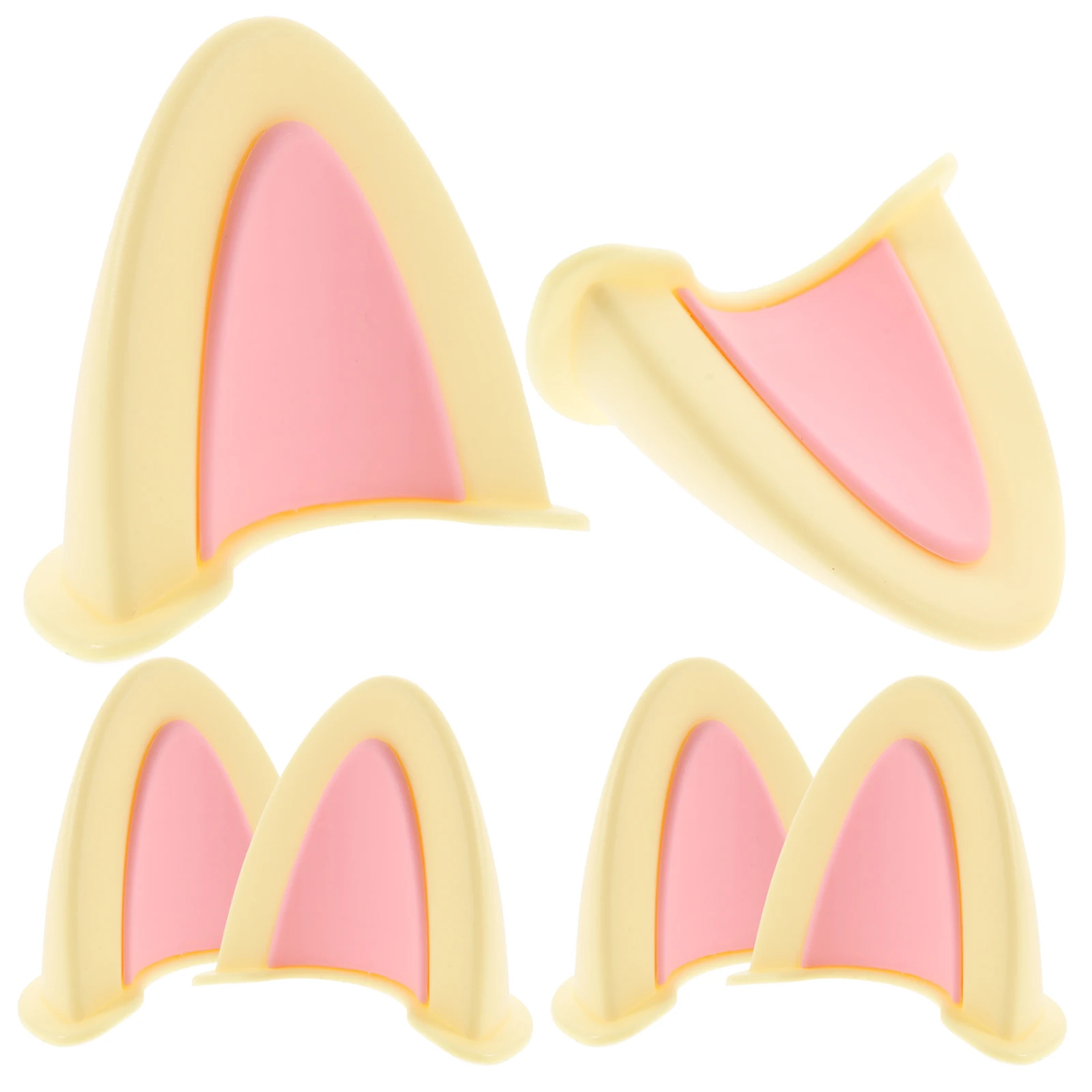 

3 Pairs Cat Ears Decor for Motorbike Scooter ABS Kitten Gray Yellow Unique Design Easy Installation Eye catching