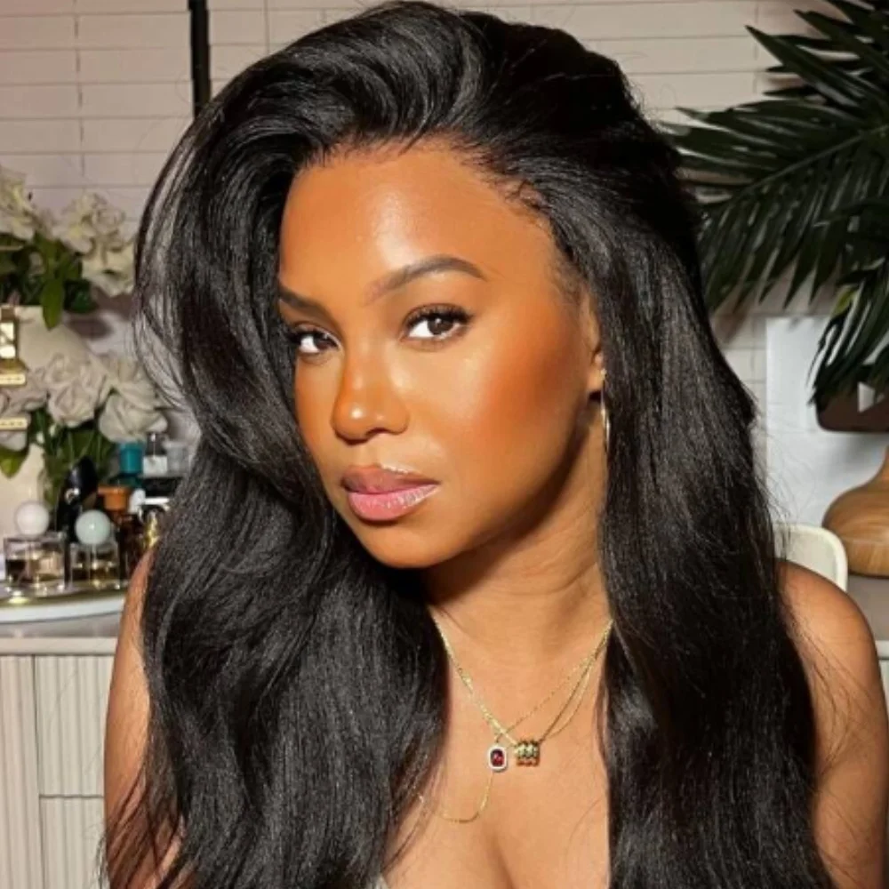 200% плотность прозрачные кружевные передние парики человеческие волосы курчавые прямые 13x4 предварительно выщипанные Yaki бразильские фронтальные парики женские человеческие волосы