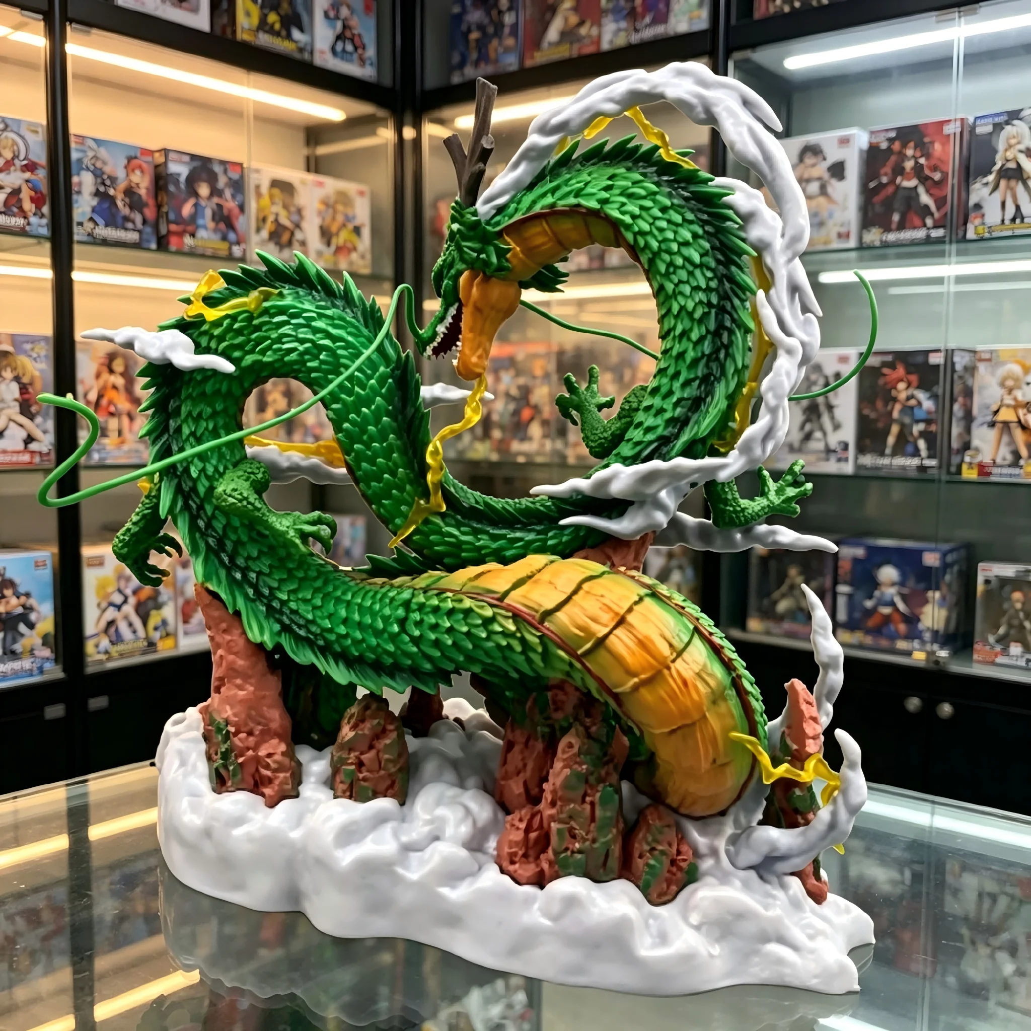 Figura de anime de Dragon Ball, Shenron, estatua de PVC con base de la Montaña de las Nubes, modelo coleccionable del Dios Dragón, regalo para decorar habitaciones y para los fans.