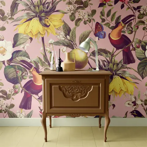 Custom parrot wall paper Mural Wallpaper Painting Pastoral Flowers and Birds Wall Paper for Living Room TV Backdrop art mural 3D