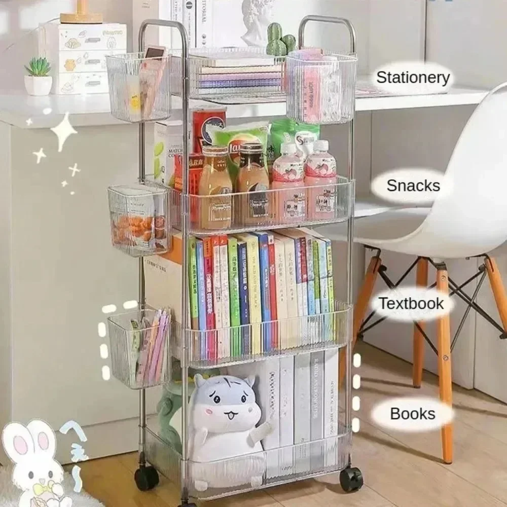 Trolleys Storage Rack Livingroom Kitchen Rolling Cart Home Cosmetic Snacks Sundries Trolley Organizer Multi-Layers Storage Shelf