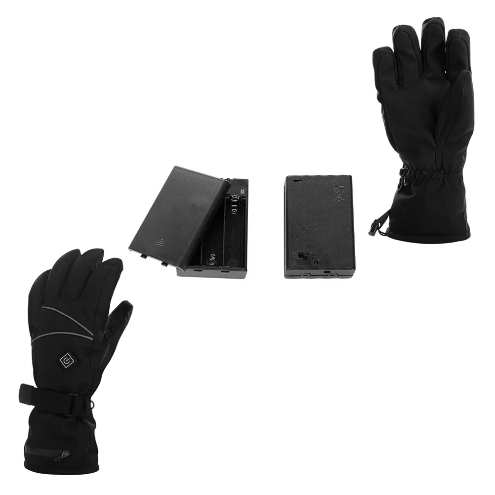 Hand Warmers Gloves Heated Winter Skiing Versatile Heating Thicken Motorcycle Supply Accessory Black Man