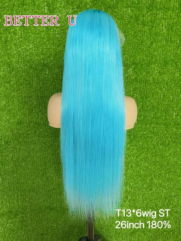 مستقيم الضوء الأزرق 13x4 13x6 الدانتيل الجبهة باروكة من شعر طبيعي للنساء قبل نتف البرازيلي شقراء الملونة الدانتيل الباروكات الأمامية 250% #2