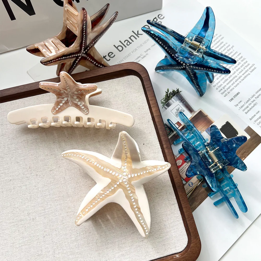 

Summer Sea Star Hair Clip for Girl Vocation Acetate Beach Hawaii Style Hair Accssories for Women Hairwear Hot Girl Hair Clips
