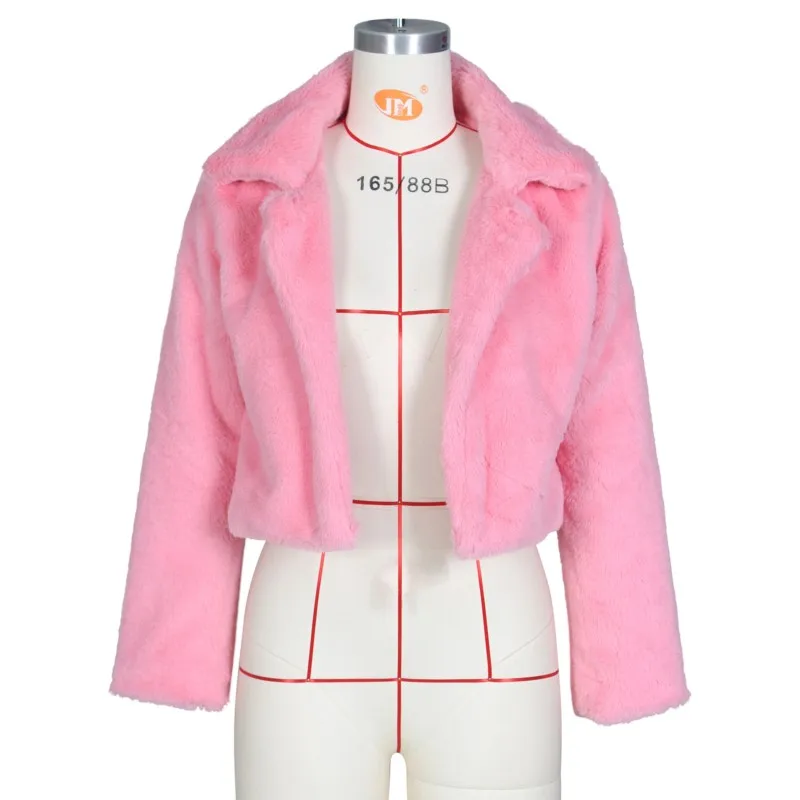 

Fluffy Jacket for Lady High Quality Thick Warm Winter Coat Furry Outerwears Womens Faux Fur Cardigan High Waist Jacket Coats