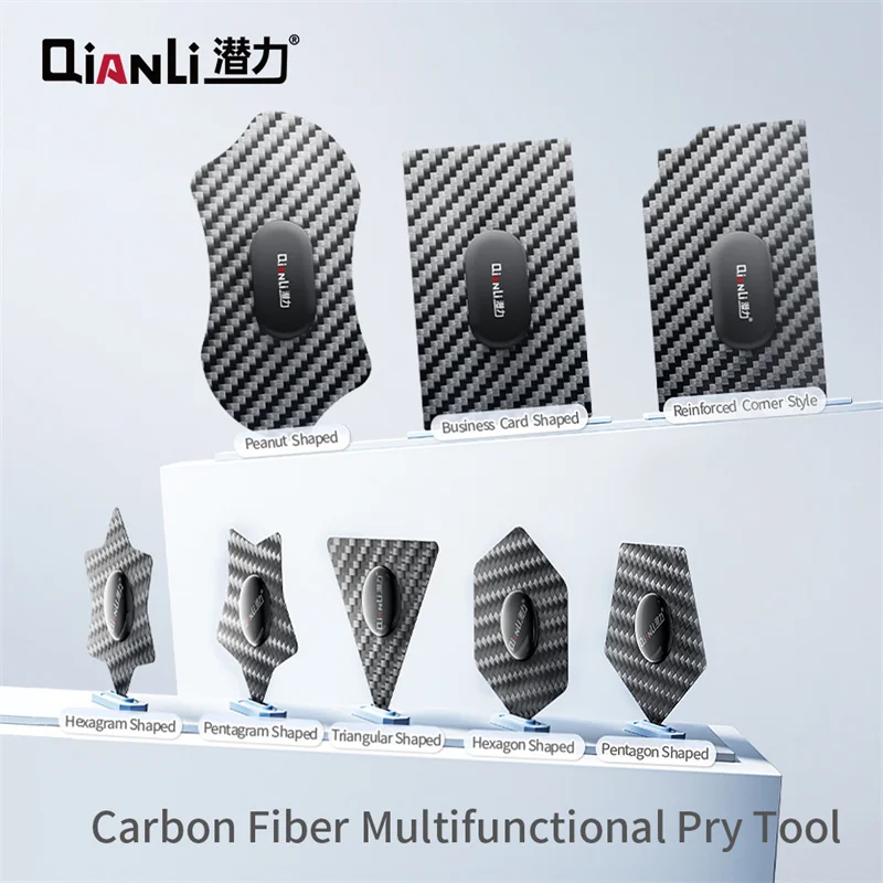 QIANLI MEGA-IDEA Carbon Fiber Prying Card for Mobile Phone Laptop Tablets High Toughness Screen Motherboard Disassembling Tool