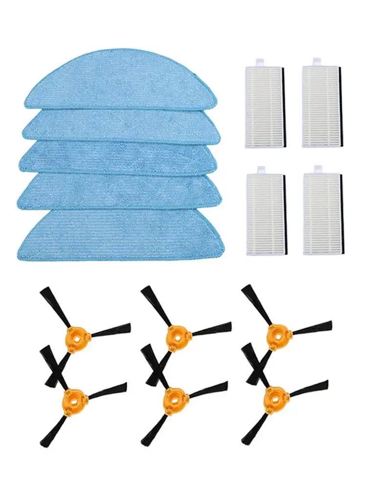 Accessory Kit with 4 HEPA Filters 5 Mop Cloths and 6 Side Brushes for Conga for m50 for m50 For X for treme Vacuum Cleaner