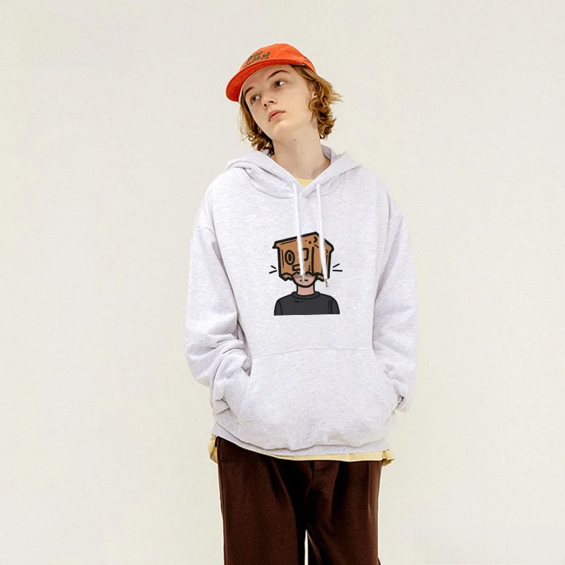 

American Style High Gramage Simple Style Fleece-lined Heavyweight Sweatshirt Unisex Autumn Winter Loose Top Small Batch Hooded