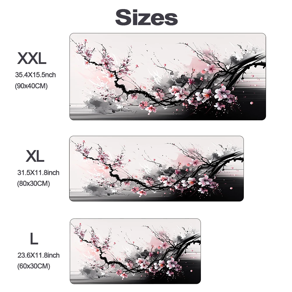 Sakura Japanese Cherry Blossom Mouse Pad Gaming XL Home New HD Mousepad XXL keyboard pad Non-Slip Office Carpet Laptop Mice Pad