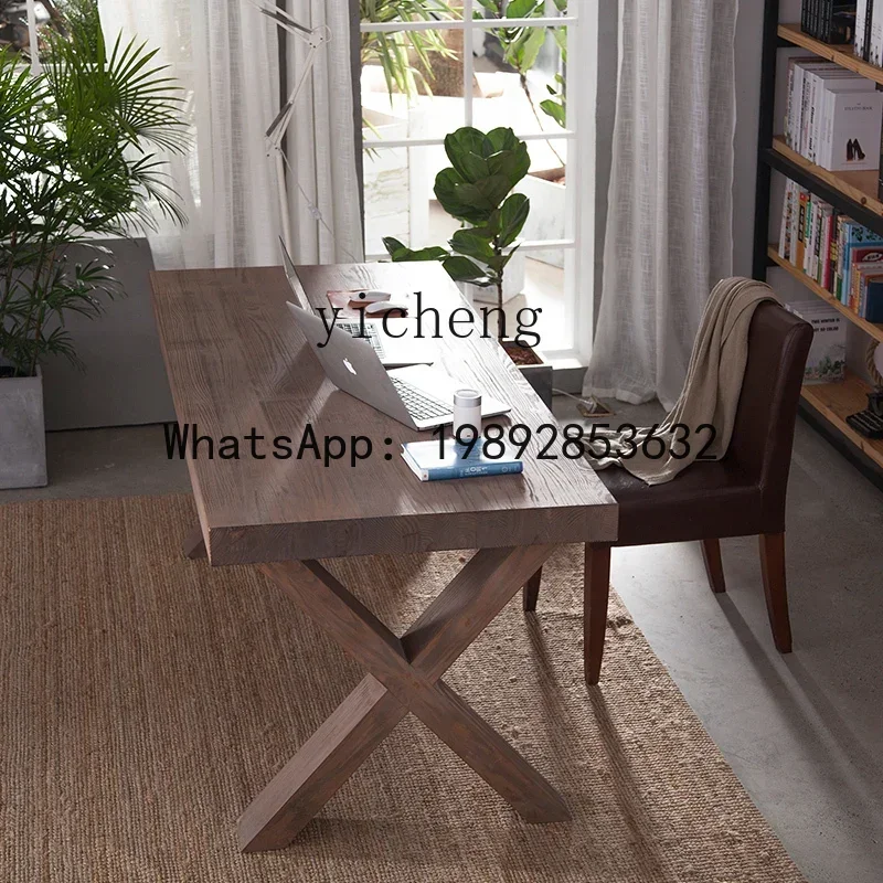 BB Retro Desk Simple Household Solid Wood Rectangular Writing Nostalgic Log Desk