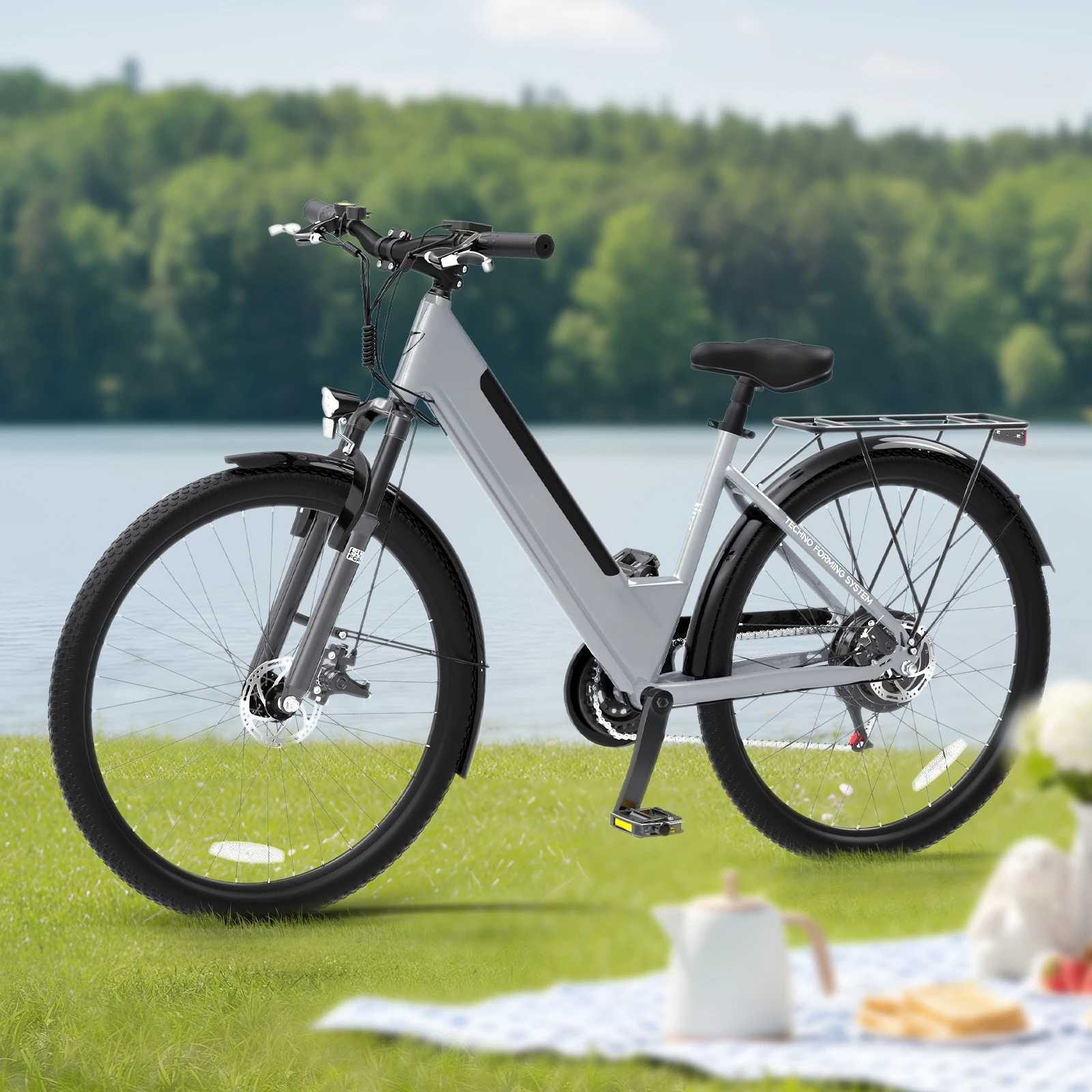 

Electric Bike For Adults, 26" Shopping Bicycle, 7-speed, Designed For Commuters, Students, And Couples, Enjoy Leisure Rides