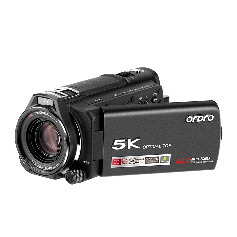 ORDRO XV80 Live Streams Digital Camera Camcorder 4K 12X Optical Zoom Big Touchscreen for Photograph YouTube Videos