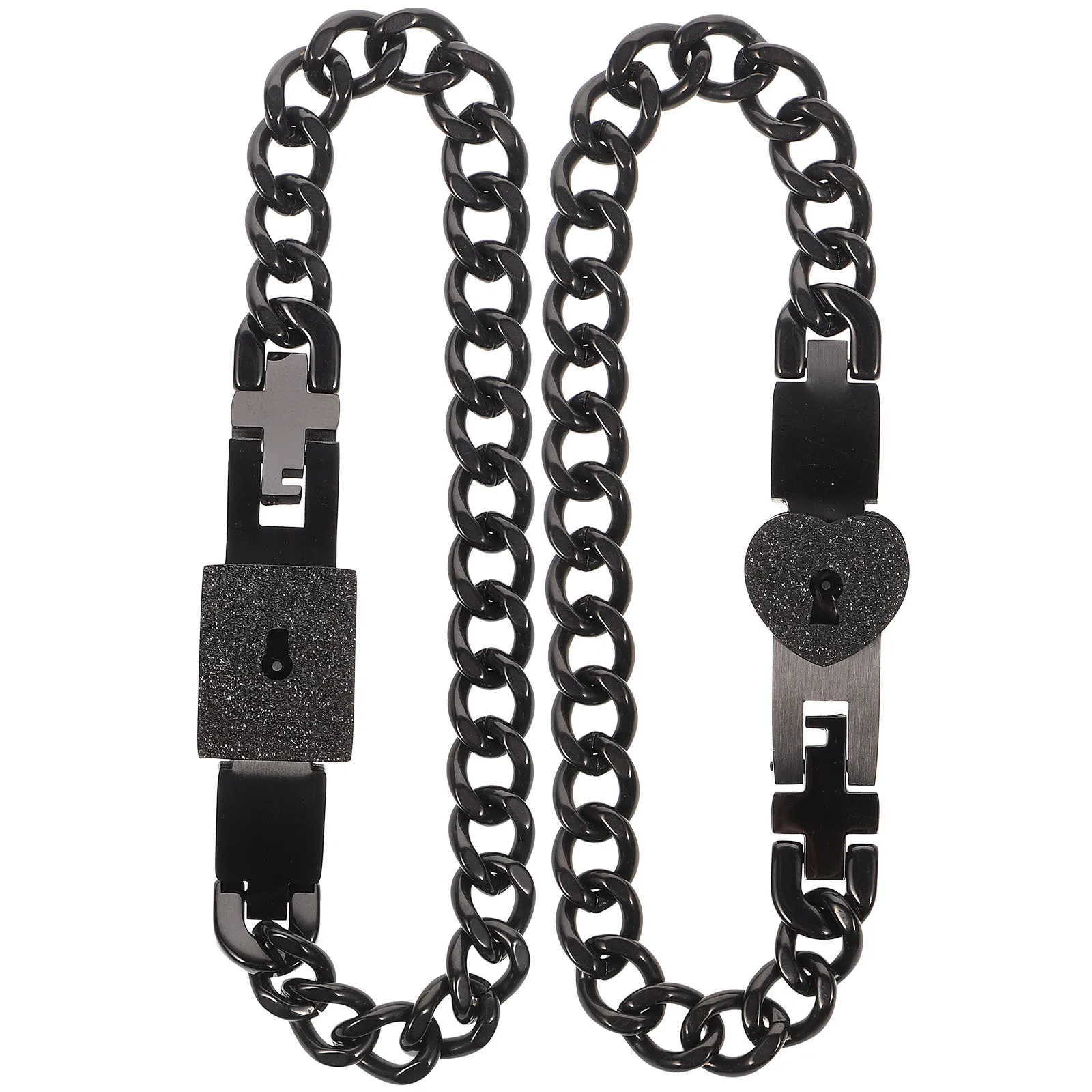 

1Pair Bracelet Creative Couple Bangle Key Lock Wristband For Daily Wearing Unisex Hand Ornament Durable Armlet Unique