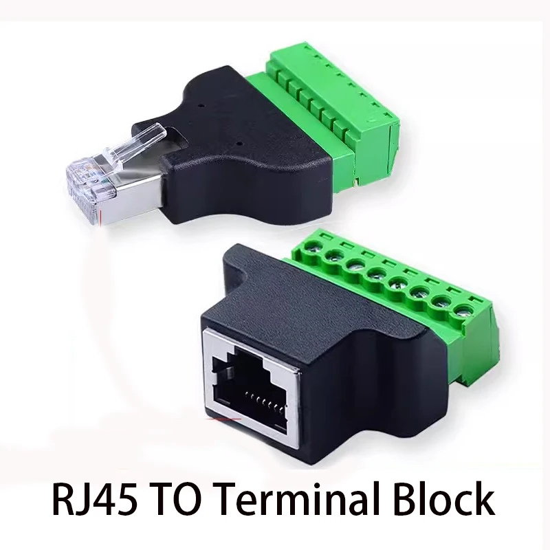 1pcs High Quality RJ45 To Screw Terminal Adaptor RJ45 Male/Female To 8 Pin Connector RJ45 Splitter For CCTV DVR CCTV Accessories