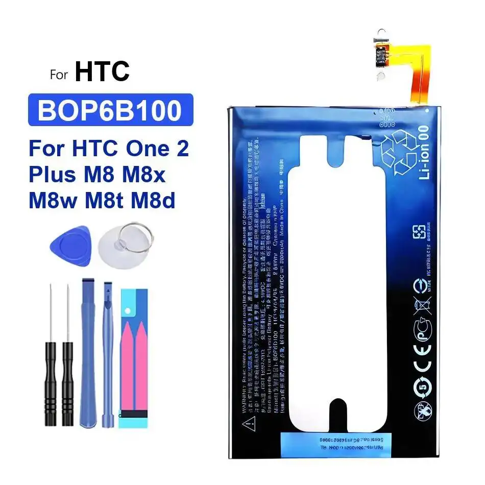 

Mobile Phone Battery Safe BOP6B100 BOP6M100 2100-2600Mah For Htc One 2 Plus Mini