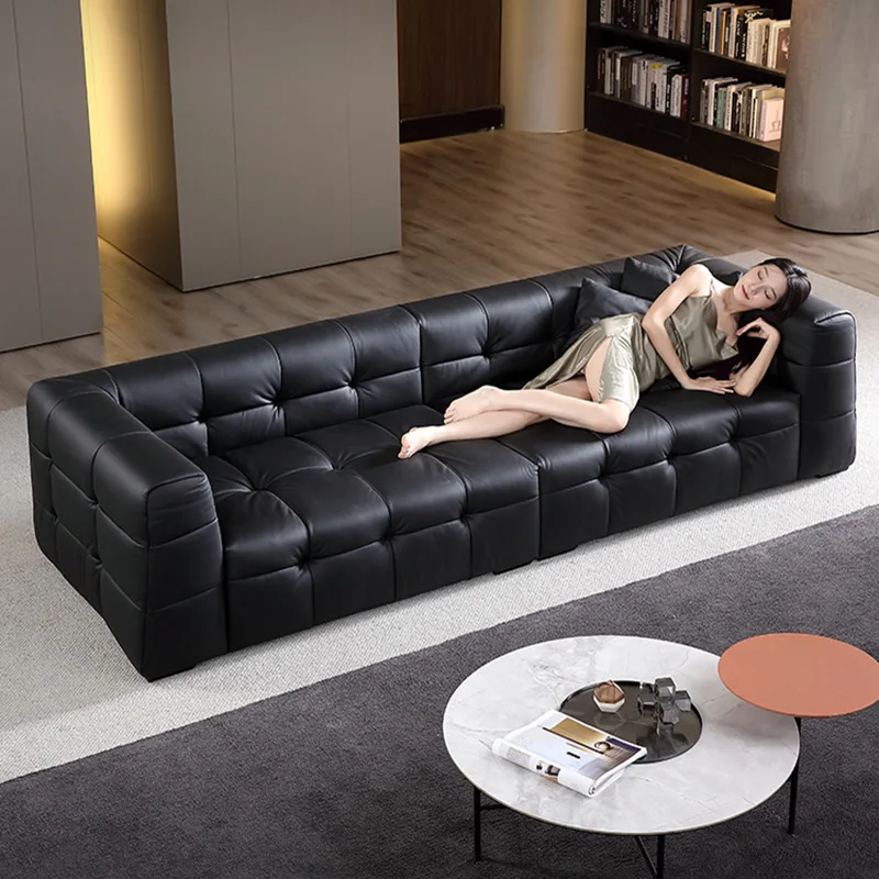 

Italian, minimalist, leather, sofa, creative, buckle, light luxury, living room