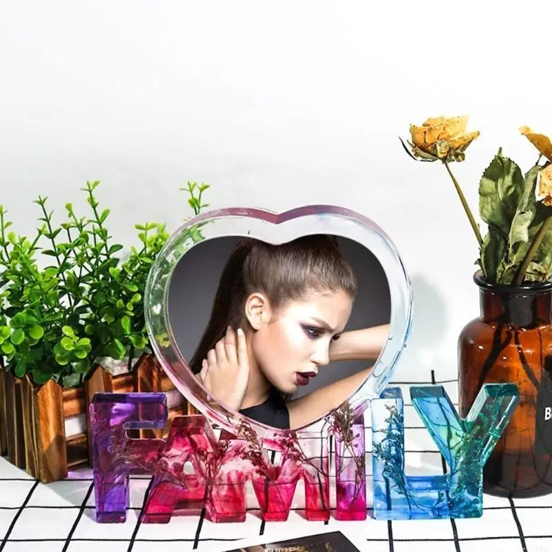 

Y08C Photo Frame Resin Molds Love Home Family Picture Silicone Mold DIY Crafts Epoxy Casting Mould Table Home Decorations