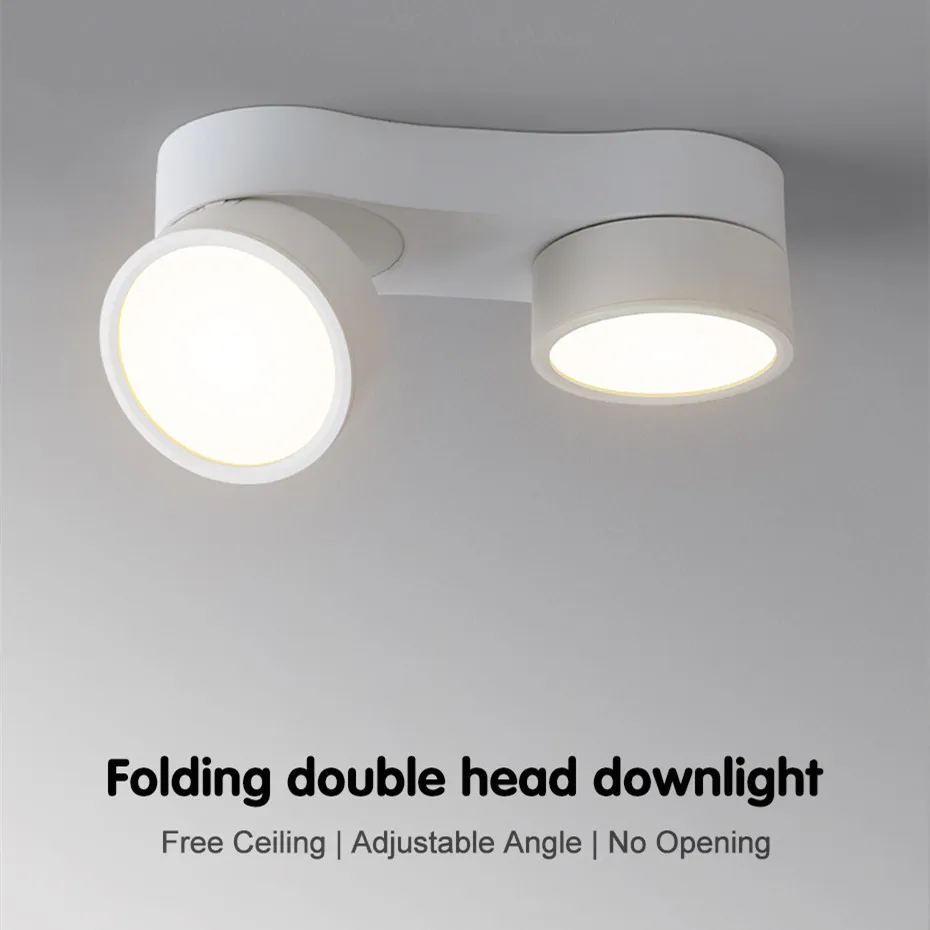 Foldable COB LED Surface Mounted Downlights Dimmable Ceiling Lamps 13W/24W/30W Nordic Spot Lights for Livingroom Foyer Bedroom