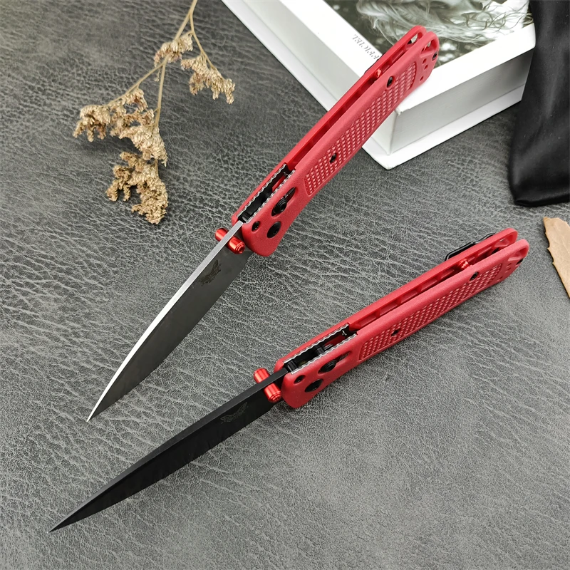 Carry a small knife BM535 with you, tactical hunting nylon fiberglass handle camping rescue 440C blade EDC folding knife