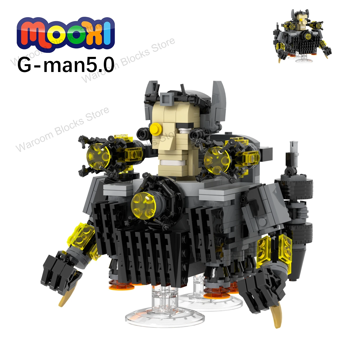 MOC1590 577Pcs Skibidi Toilet Bricks G-Man 5.0 Horror Anime Figure MOC Building Block Toys For Children Adult Friends Gift Medol