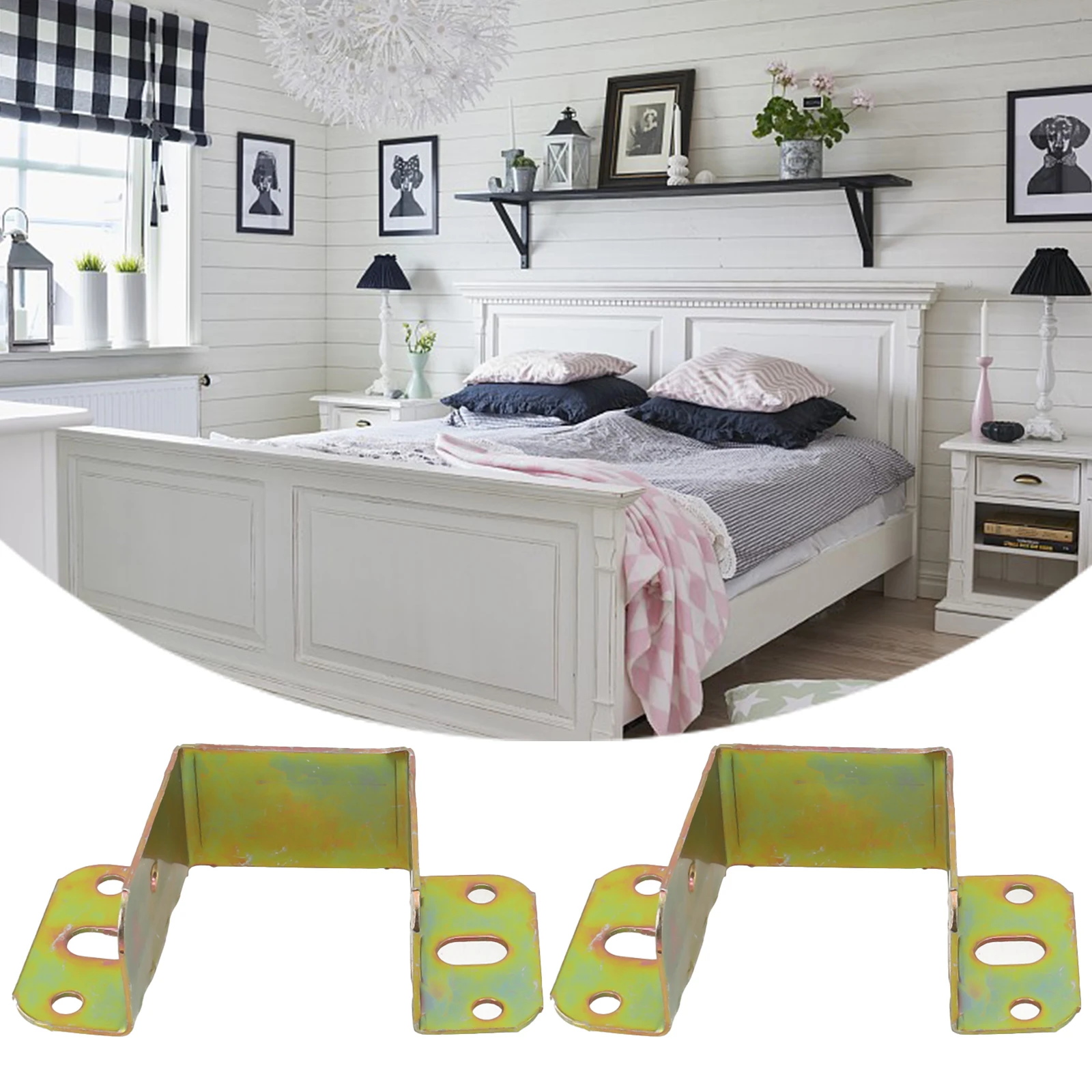 Staffe Connettore Componenti di supporto centrale nero Fissaggi di collegamento Ferro Acciaio inossidabile Robusto metallo a forma di U