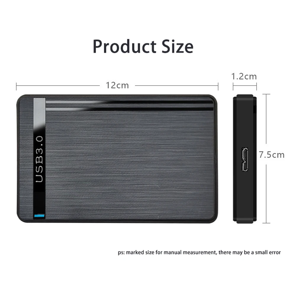 2.5" SATA to USB3.0 HDD Enclosure Mobile Hard Drive Cases for SSD External Storage HDD Box With USB3.0/2.0 Cable ABS