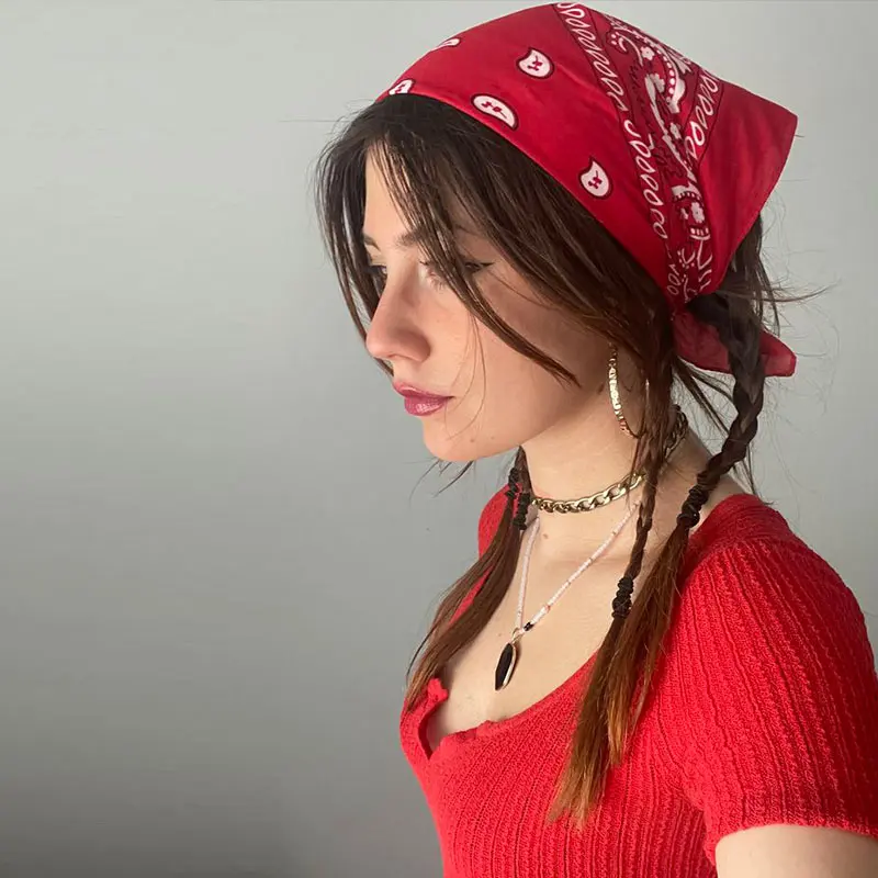 Hip Hop Retro Street Printed Handkerchief Scarf Hair Accessory Breathable And Lightweight Fashionable To Wear With Accessories