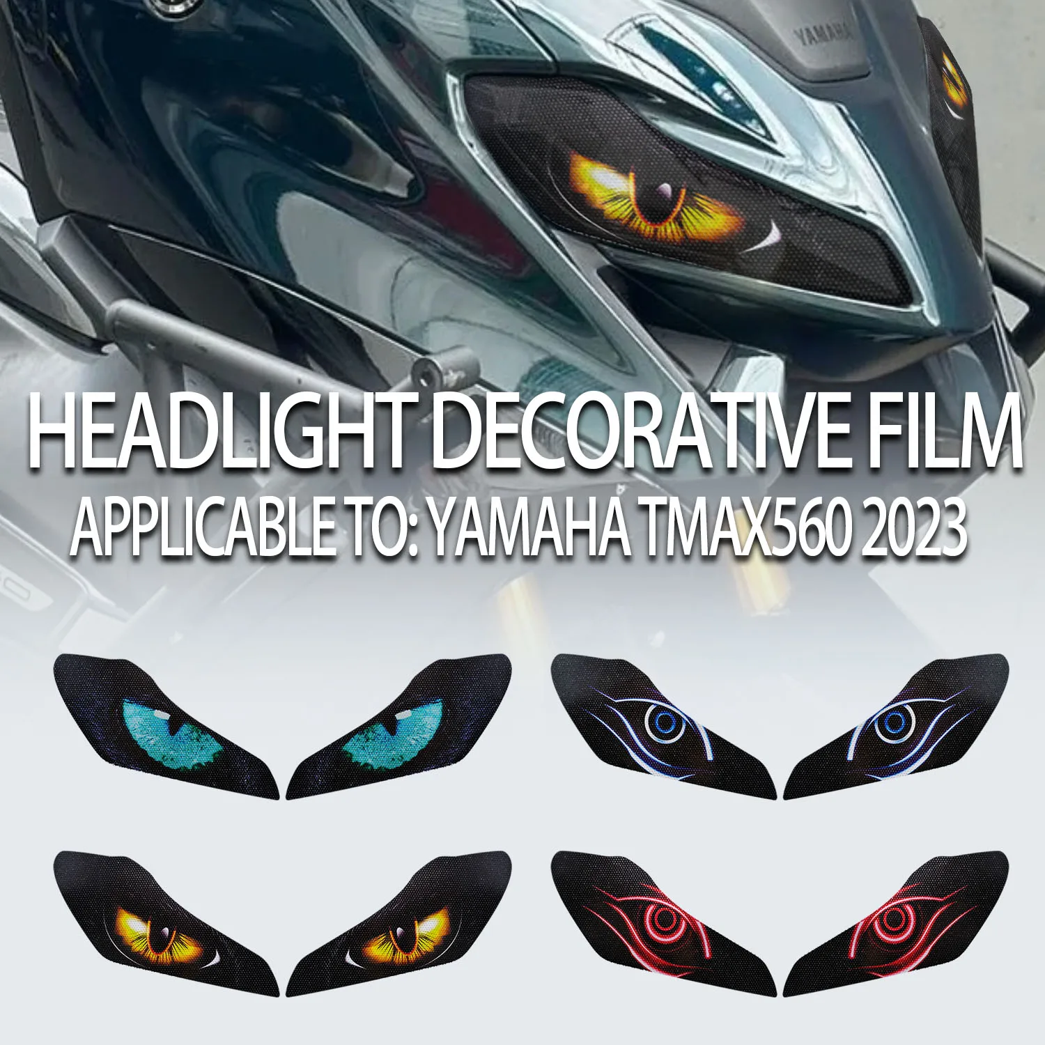 

Подходит для Yamaha Tmax 560 2025: персонализированные наклейки на фары, персонализированные декоративные наклейки, пленка против царапин.