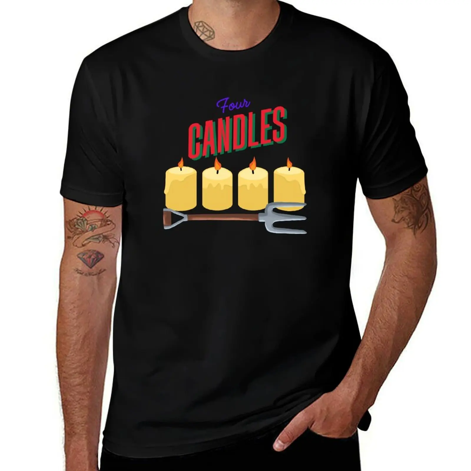 

Four Candles (Fork Handles) T-Shirt croswit shirt man sublime oversize t-shirts man black t shirts for men
