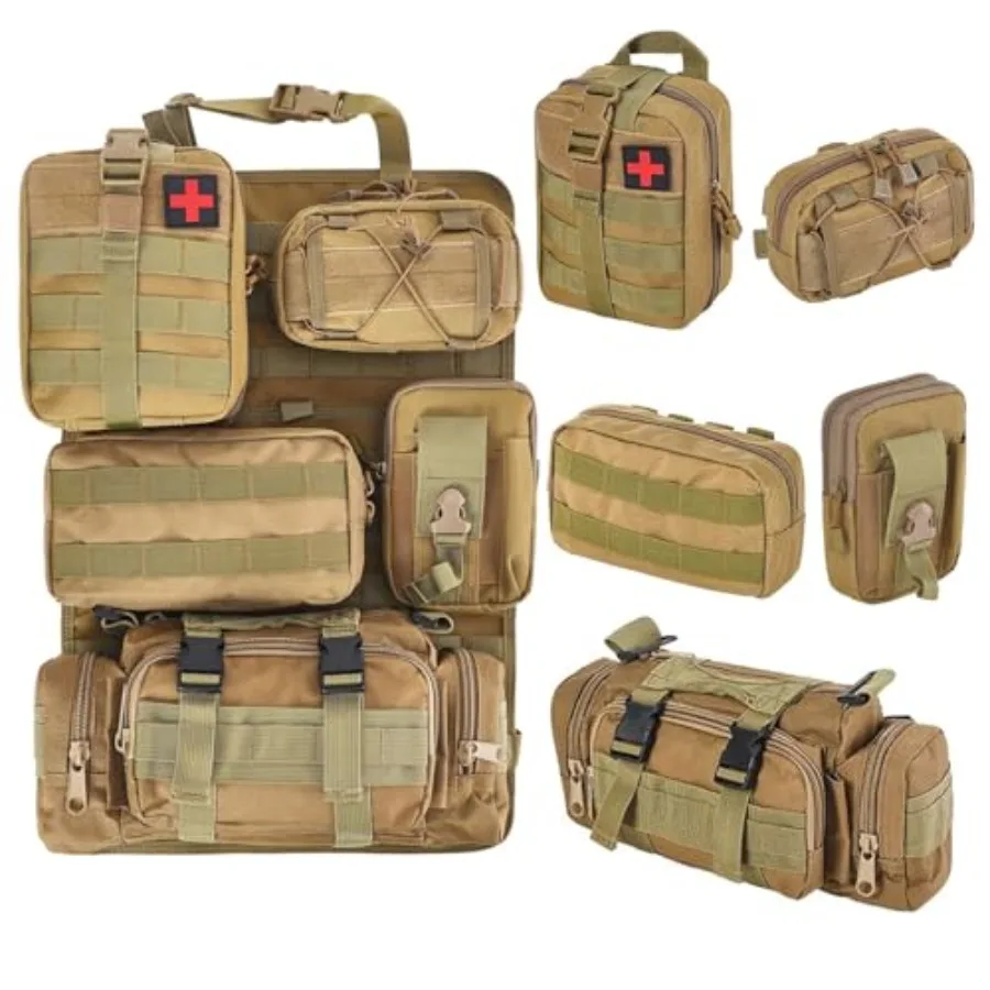 Paquete de 6 Organizadores Tácticos para Camioneta, Bolsa de Almacenamiento para Asiento Trasero de Coche, Paneles Molle para Vehículos, Coches y SUV con Muchos Compartimentos Prácticos