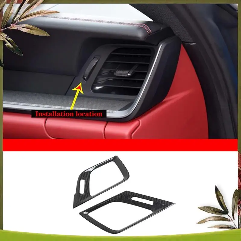 AB98-Per Porsche 911 2019 2020 2021 2022 Reale In Fibra di Carbonio Auto Dash Lato Uscita Aria Telaio di Copertura Trim Accessori Parti