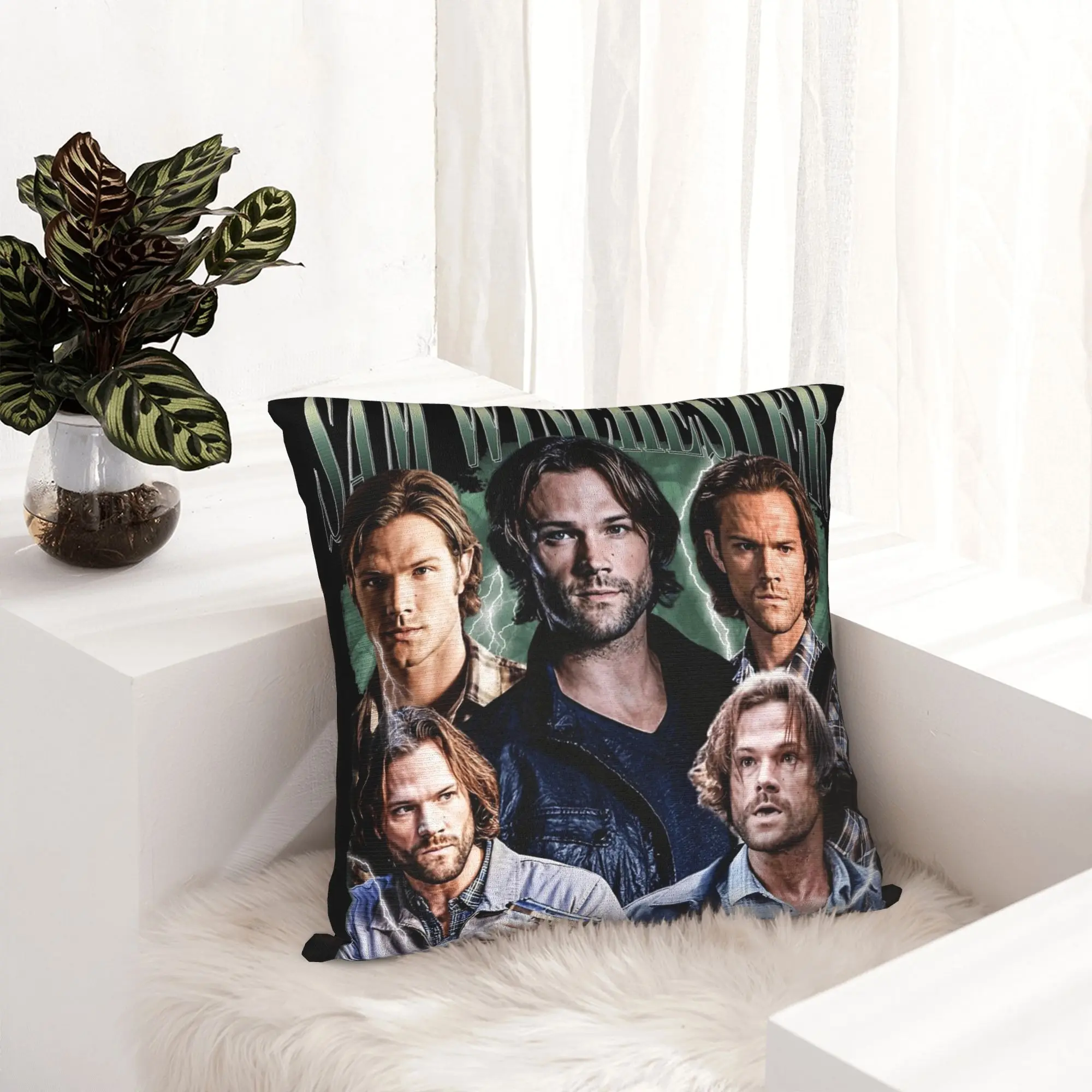 Sam Winchester Supernatural Pillowcase Printing Polyester Cushion Cover Decoration  Pillow Case Cover Sofa Drop Shipping 45*45cm