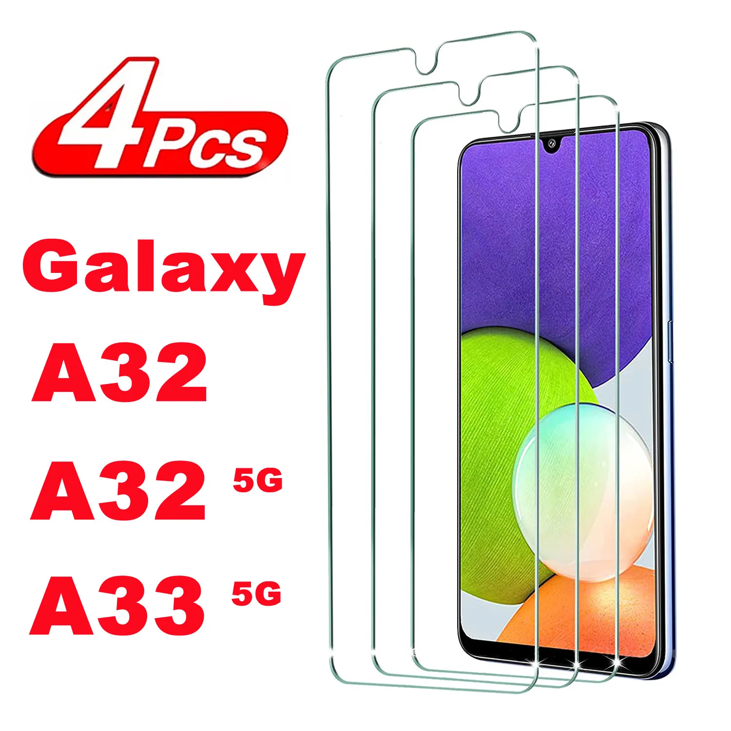 2/4pieces Screen Protector Glass For Samsung Galaxy A32 A32 5G A33 5G Tempered Glass Film