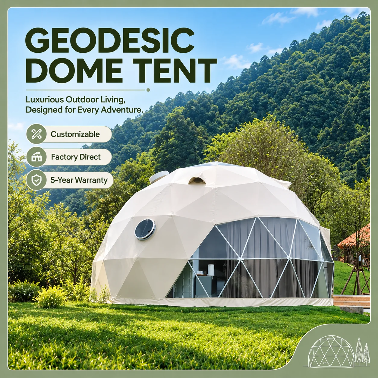 PVC Dome Tent, Waterproof Windproof Luxury Glamping Tent For Resort Hotel Outdoor Party