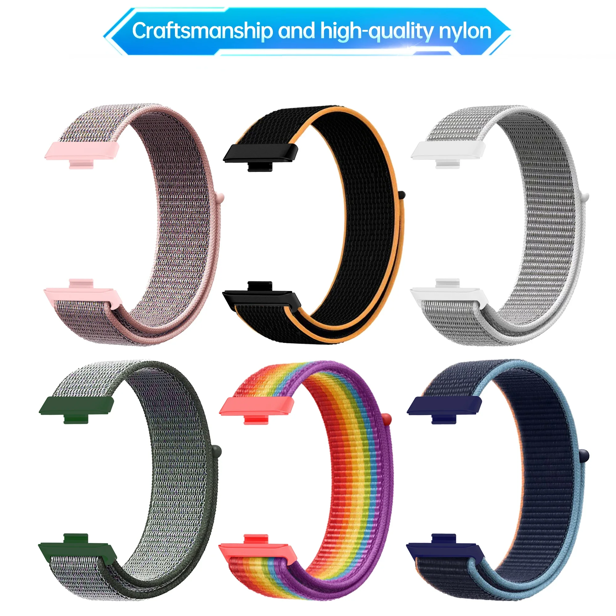 Nylon Loop Strap para Huawei Watch, Woven Sports Smartwatch Wristband, Pulseira Pulseira, Correa, Fit 3