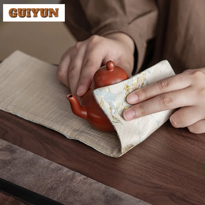 الديباج منشفة شاي مستطيلة الخرق القديمة الشاي المناديل المنزلية الشاي القماش خدمات الشاي اكسسوارات جمع لوازم الحرفية #3
