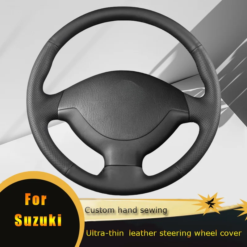 

DIY Car Steering Wheel Cover Non Slip Perforated Leather Hand-stitched For Suzuki Jimny 2007-2012 Car Accessories