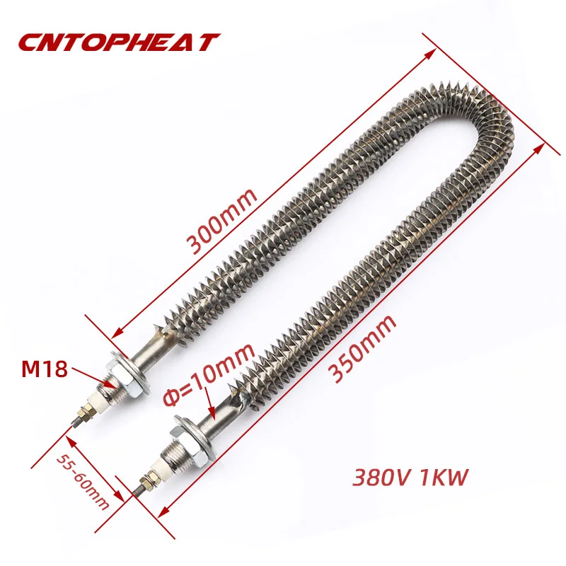 Stainless Steel 380V Oven Heating Element U Type Electric Hot Air Finned Heater for Load Bank 1KW/1.5KW/2KW