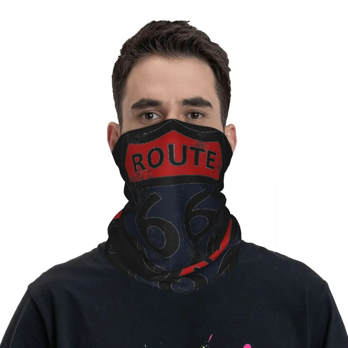 USA Route Highway 66 Mask Scarf Merch Neck Gaiter Bandana Warm Riding Headwear Unisex All Season