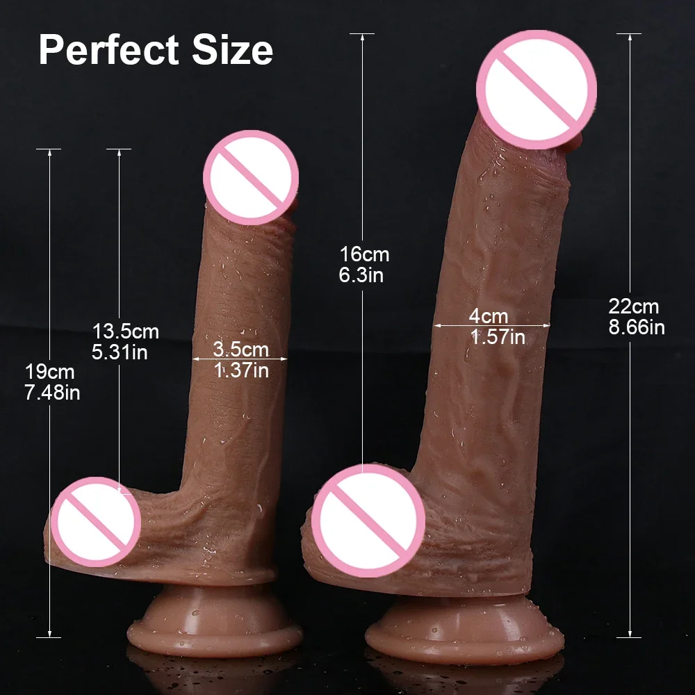 18+ Adults Skin Feeling Realistic Dildo Huge Soft Penis With Suction Cup Female Masturbator Cheap Anal Sex Toys For Women Orgasm