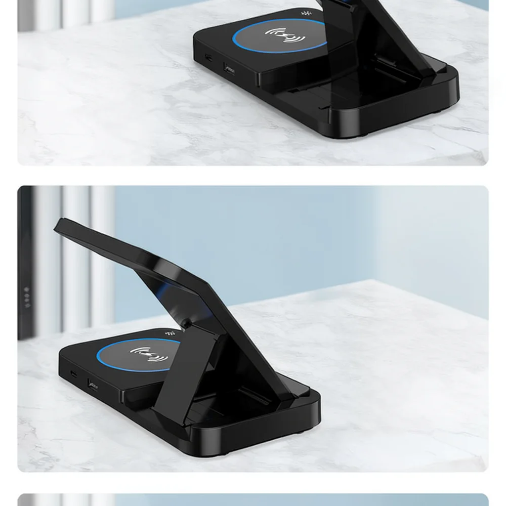 4 In 1 Wireless Fast Charger Dock Station For Apple For Samsung Phone Qi Enabled Devices Desktop Charging Stand Adapter
