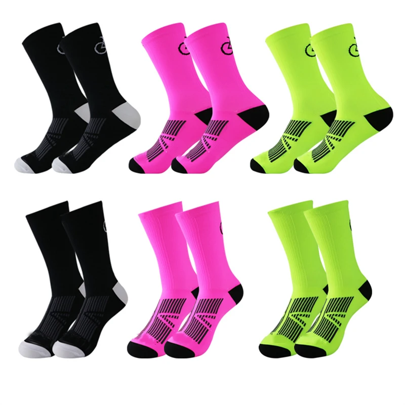 Cycling Socks Men‘s Breathable Mid Tube MTB Road Bike Sock Racing Bicycle Outdoor Sport Football Soccer Socks