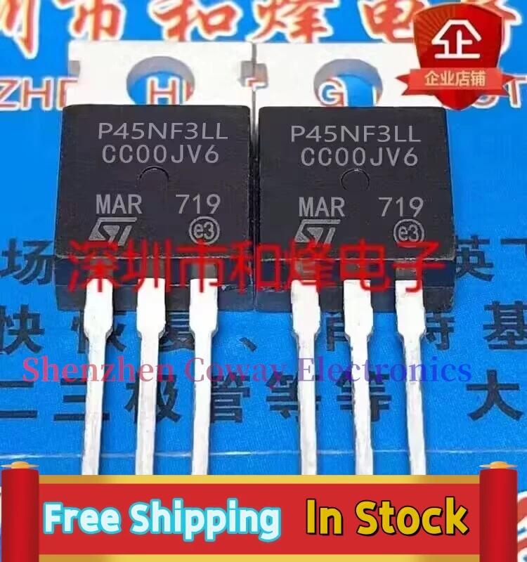 

10PCS-30PCS STP45NF3LL P45NF3LL 45A/30V MOS TO-220 In Stock Fast Shipping