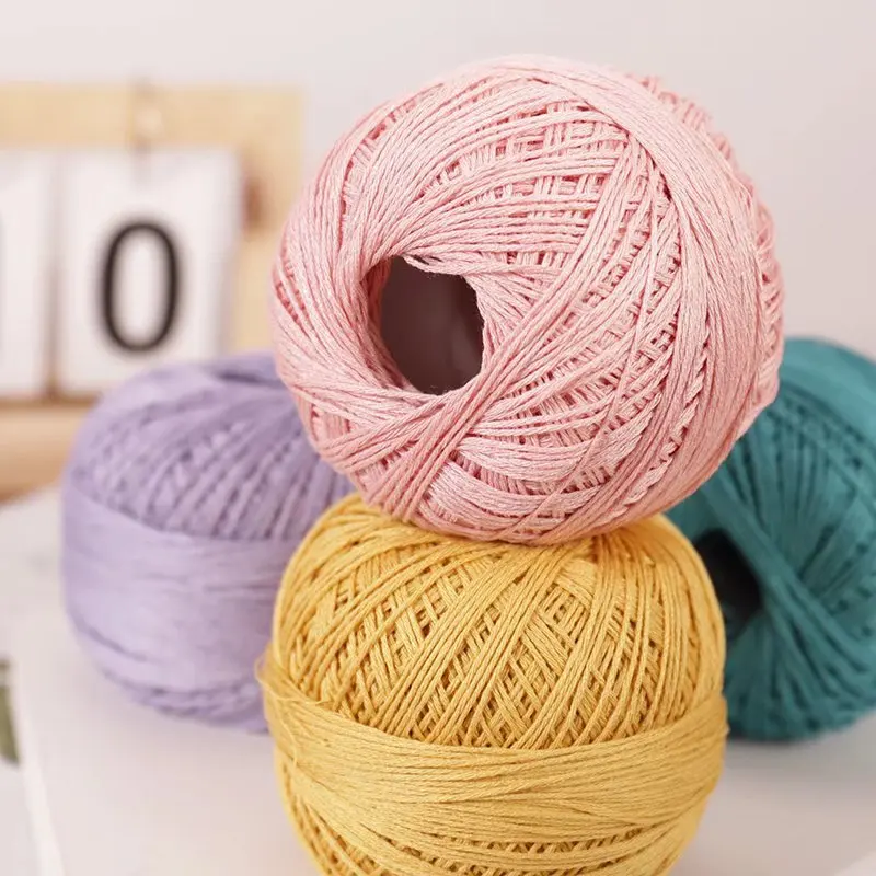 50g DIY Colorful Thin Lace Yarn Crochet Yarn  Cotton linen Yarn Hand Knitting Crochet Thread Sewing Machine Line Craft Supplies