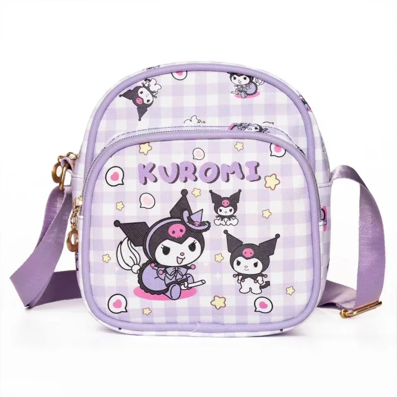 Anime Sanrios moja melodia Cinnamoroll Pochacco Kuromi śliczny PU pochylona torba na ramię Kawaii torba dla dzieci prezent urodzinowy dla dzieci