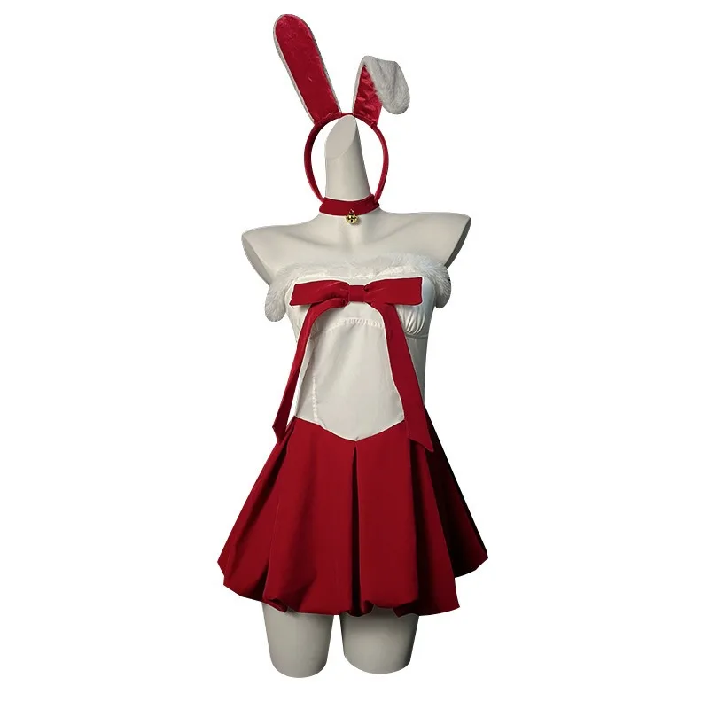 TTYL طبطب MM عيد الميلاد جديد المخملية الحلو القوس خارج على الكتف الخريف/الشتاء الأحمر منتفخ فستان قصير مجموعة للنساء فساتين غريبة