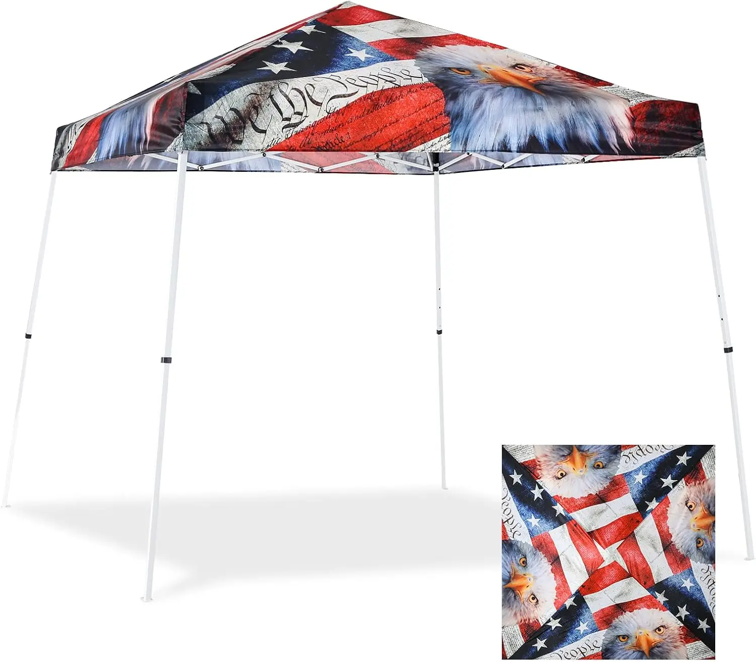 Eagle Peak 10X10 Slant Leg Pop-Up Canopy Tent Easy One Person Setup Instant Outdoor Beach Canopy Folding Portable Sports